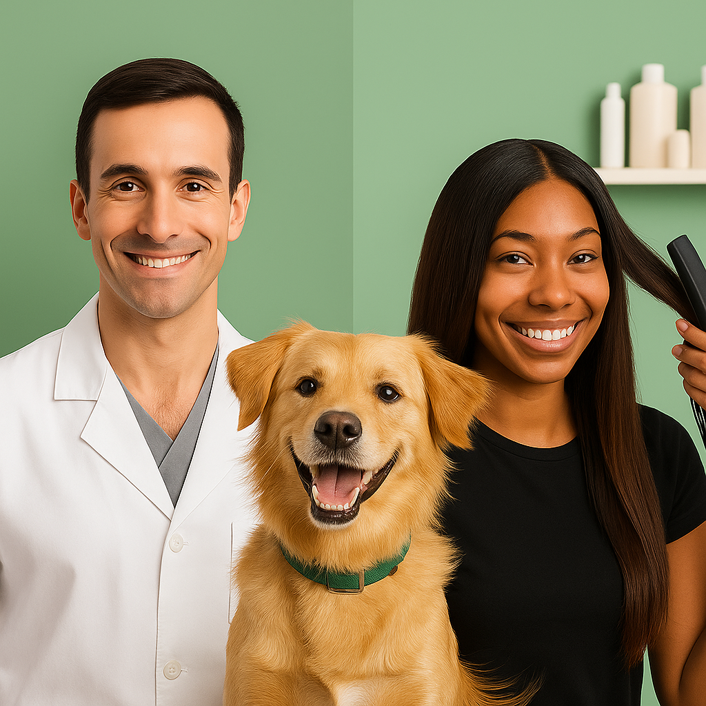 Profissionais de clínicas, salões e petshops